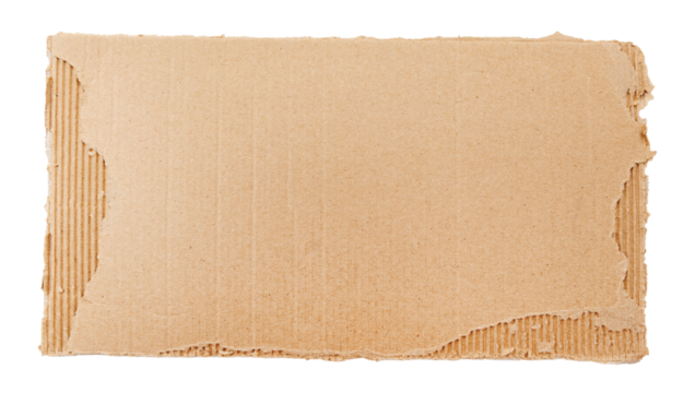 Piece of torn cardboard on a white background. Torn cardboard isolate