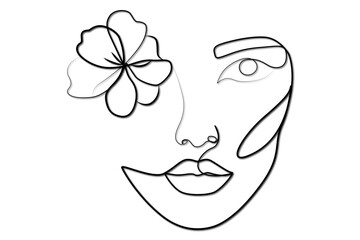 Hand drawn one line art illustration 