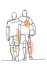 man console each other when playing continuous line art