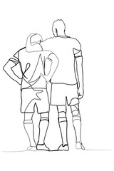man console each other when playing continuous line art