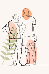 man console each other when playing continuous line art