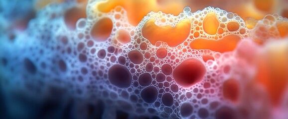 Close-up of colorful soap bubbles with a blurred background.