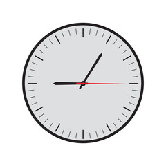 Clock Design on white background Vector. round watch analog clock illustration