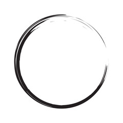 Circle shape Icon black grunge vector. Round frame Vector Icon.