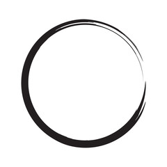 Circle shape Icon black grunge vector. Round frame Vector Icon.