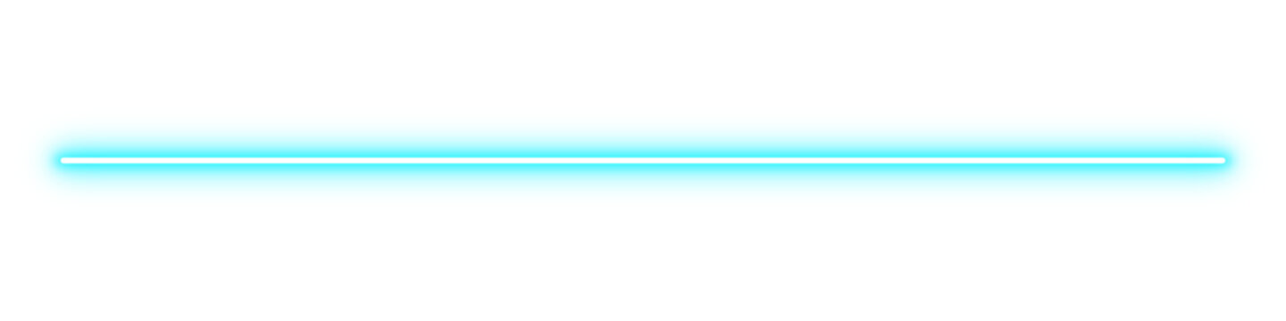 Line neon futuristic sign blue. Glowing light line Isolated on transparent background. Shiny light laser blue line frame. Neon tube line for decoration or design elements. PNG