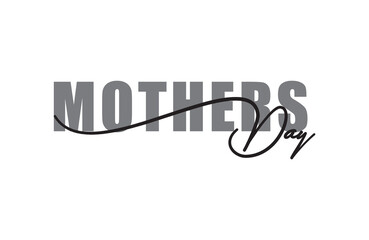 Fototapeta premium Happy Mothers Day Text Vector illustration for greeting card, poster, banner, invitation