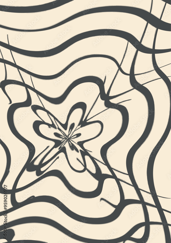 Wall mural wavy line seamless abstracts pattern background vector