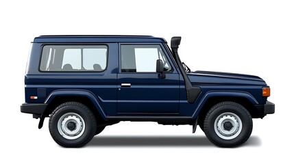 Sleek Navy Blue Sports Utility Vehicle Isolated on White Background with Clipping Path