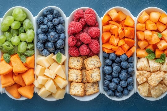 Lowcarb snack ideas flat design, top view, ketofriendly theme