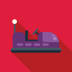 Purple bumper car is waiting to provide a fun ride experience at an amusement park, carnival, or fair