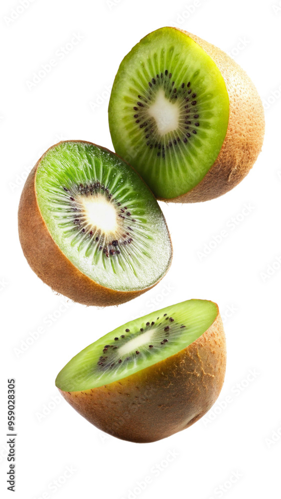 Wall mural kiwi fruit on white background