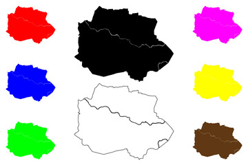 Nashik City (Republic of India, Maharashtra State) map vector illustration, scribble sketch City of Nasik map