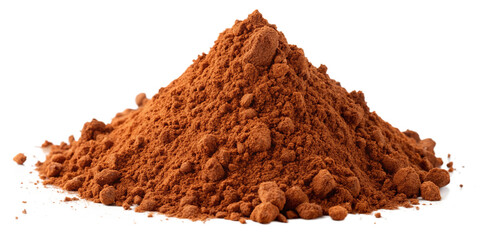 pile cocoa powder isolated on a white background