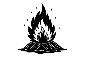 Bonfire icon isolated on white background