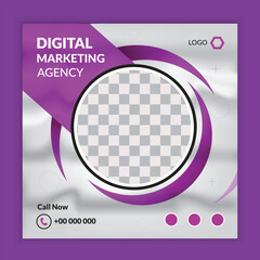 Digital Marketing Agency social media post template. Social media ads vector templates fully editable, advertising design, digital marketing and corporate social media Instagram post and web banner