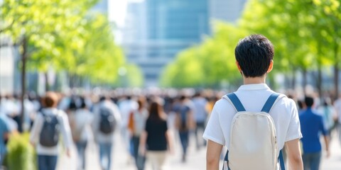 During the day, a massive throng of individuals in the metropolis scurry about their business, selectively focussing.