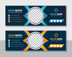 Modern and minimalist email signature or email footer template