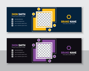 Modern and minimalist email signature or email footer template
