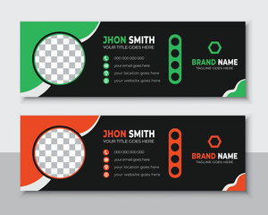 Modern and minimalist email signature or email footer template