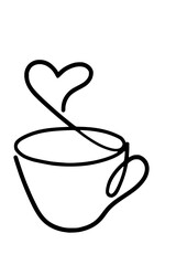 coffee with heart steam