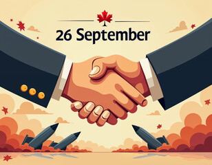 International Day for the Total Elimination of Nuclear Weapons Vector Illustration, September 26th Nuclear Bomb Explosion 