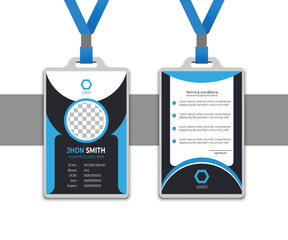 Modern ID card design template. Corporate identity card design. Professional employee ID card. Vector ID card design