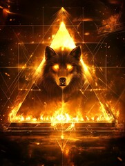 Burning Wolf Geometry: Atmospheric Skies and Pyramid of Candles