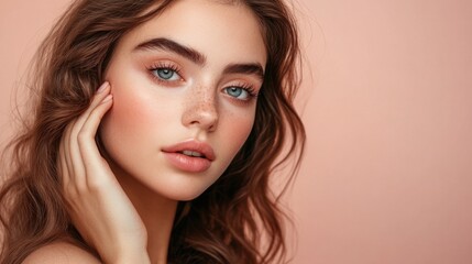 Naklejka premium Portrait of a Young Woman with Freckles