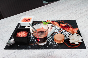 Cafe gourmand is a dessert of french cuisine. High resolution photo.