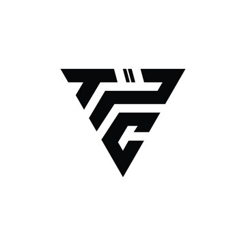Initial letter TPC logo design vector