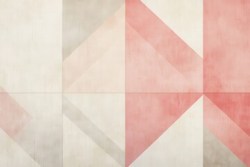 Abstract Geometric Pattern of Pink, Beige, and White