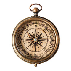 Antique Compass Isolated on Transparent Background