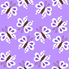 Seamless vector illustration print pattern background wallpaper with butterflies summer spring for textile, paper, pack etc 