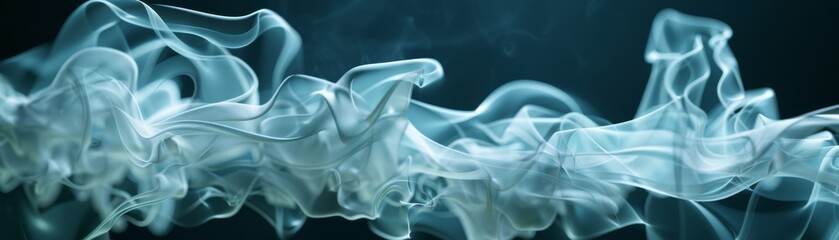 Obraz premium Abstract blue smoke swirls on a dark background.