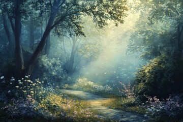 A Path Through a Misty, Enchanted Forest