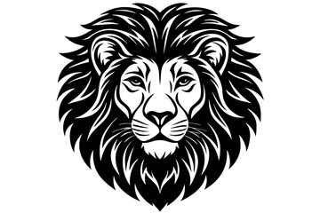 tiger head silhouette with white background