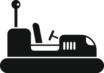 Bumper car attraction with antenna on top is waiting for visitors of entertainment park