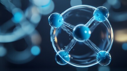Elemental Hydrogen: A visual representation of hydrogen atoms bonding, with glowing blue orbs symbolizing protons and a minimalist background.
