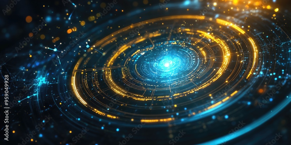 Poster astrology abstract background in a futuristic 3d cartoon rendering