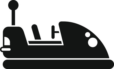 Obraz premium Black silhouette of a bumper car, waiting for passengers to start a ride