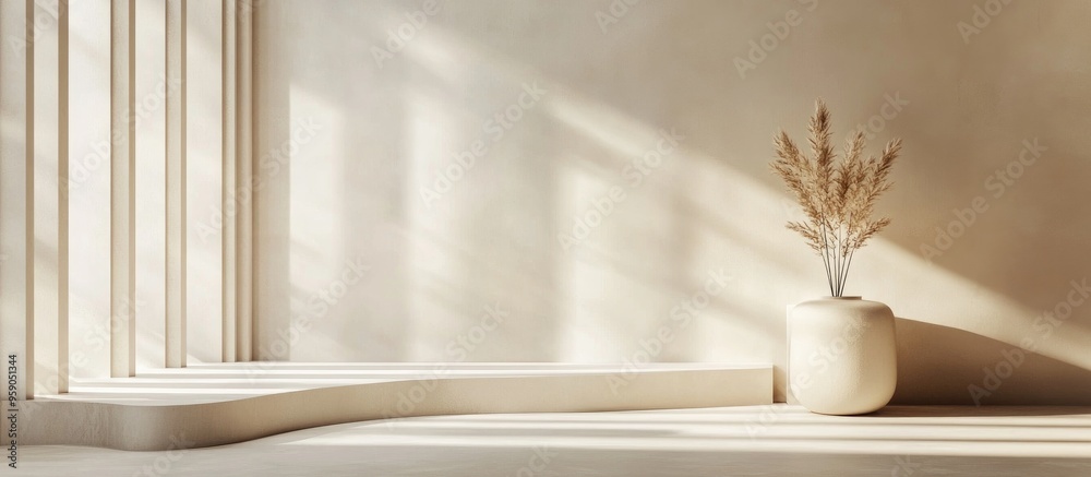 Poster elegant minimalistic background 3d illustration and rendering