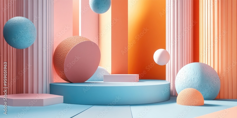 Poster stunning backdrop featuring geometric shapes 3d illustration 3d rendering