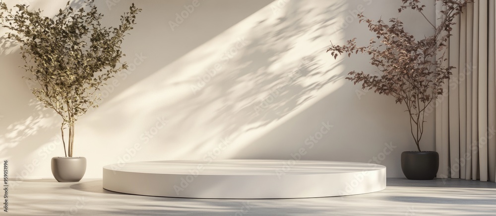 Aufkleber minimalistic clean product pedestal abstract concept empty space mockup scene 3d render