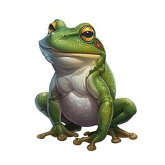 Obraz premium Frog Spirit animal cartoon isolated whitebackground 16:9
