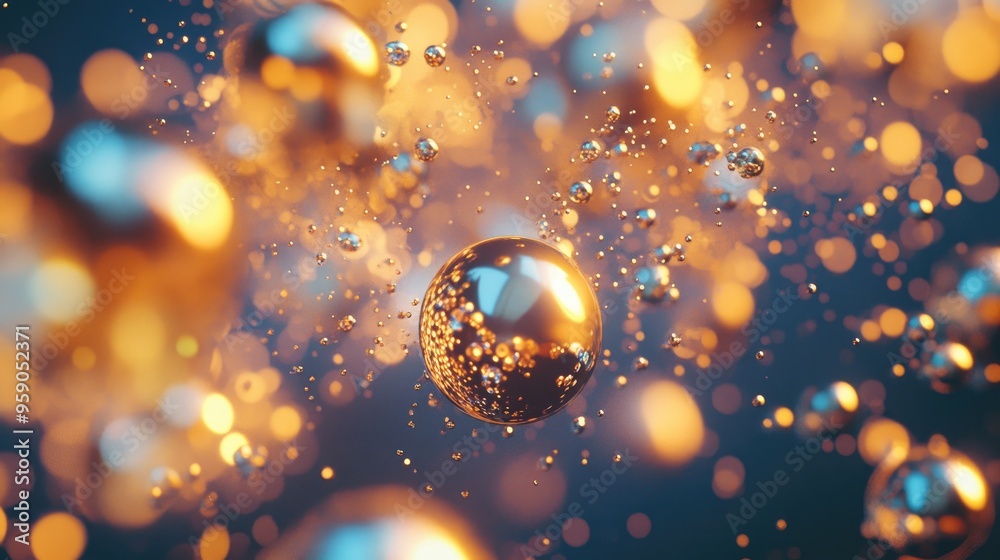 Poster stunning backdrop featuring beads particles and simulated effects 3d illustration 3d rendering