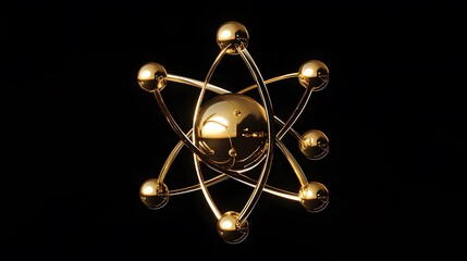 Gold Atom: An artistic depiction of a single gold atom, with golden electrons orbiting a central nucleus, against a black background.
