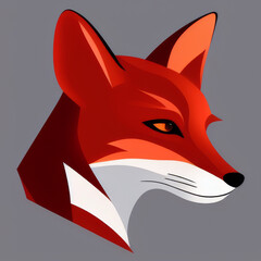 Obraz premium Kopf eines stilisierten roten Fuchses