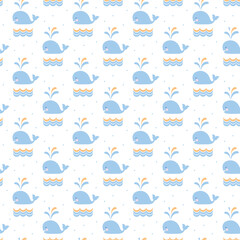 seamless pattern with whale
