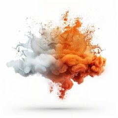 Flames and shockwave, explosive force element, detailed vector design, fiery orange and red, isolated on white background